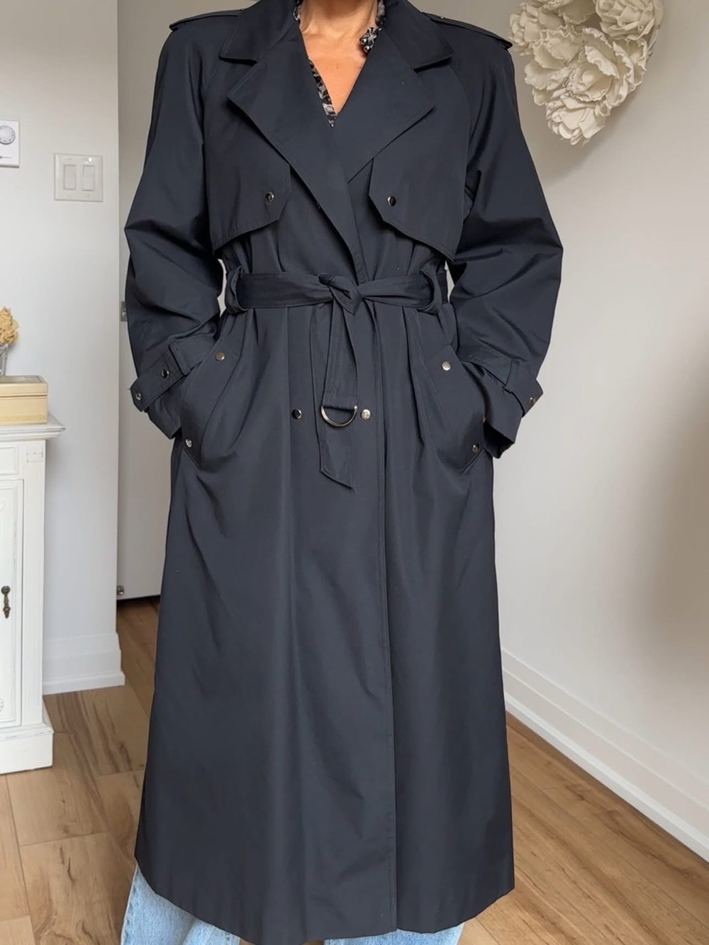 Vintage 80s Collection Elegante Trench Coat size M